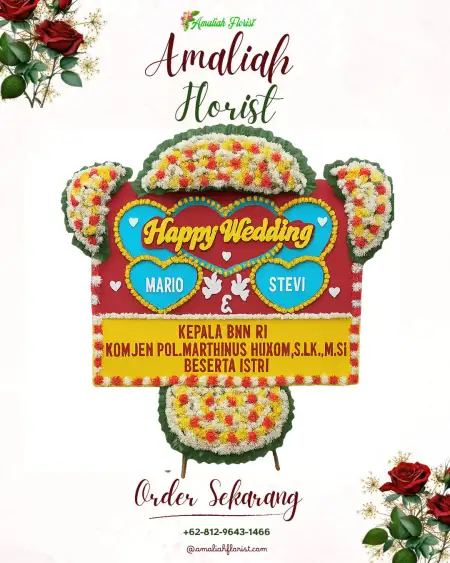 Papan Bunga Pernikahan Pancawangi